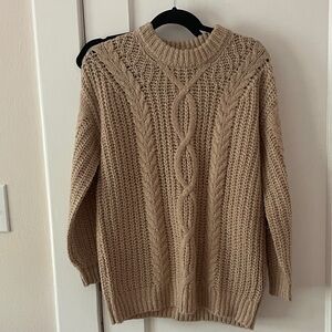 Cable Knit Tan Sweater